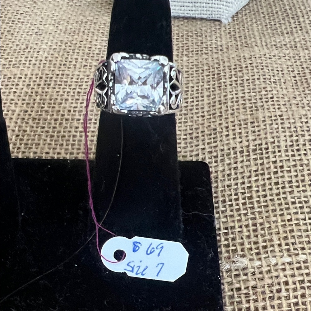 Silpada Silver Ring with Clear Stone